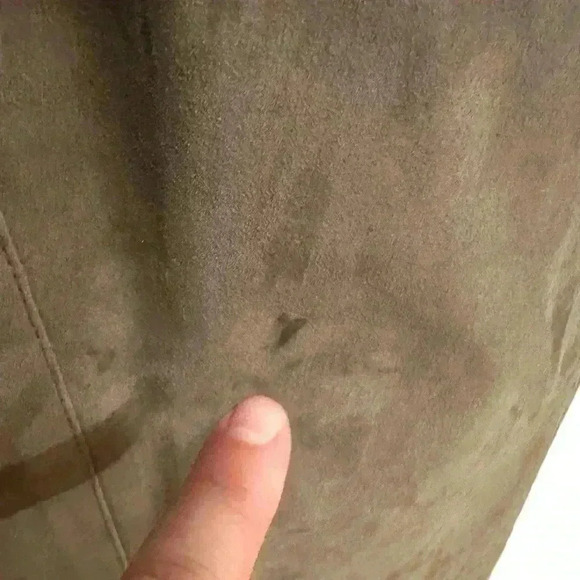 Vintage Ciao Ltd Plaid Sweater Gray Taupe Suede Dress Jacket 2 Piece Set Size 4 - Picture 7 of 16